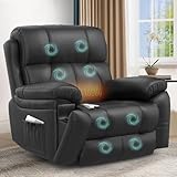YONISEE Lift Chair Recliners for Elderly, Recliner Chair with Massage & Heat, Extended Footrest, Oversized Recliners Armchair Lounge Sofa with Type C+USB Ports, Hidden Drink Holders, Dual Side Pockets