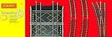 Titles Hornby R8224 OO Gauge Track Extension Pack D - Extra Track Pieces for Model Railway Sets, Model Train Track Pieces, Includes - Curves, LH Point, Buffer Stop & Double Level Crossing - Scale 1:76