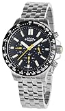 Rotary Mens Black Dial Stainless Steel Bracelet Analogue Chronograph Watch GB00024/04