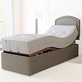 MiBed Electric Adjustable Bed with Mattress, Headboard & Drawer – Remote Control, UK Made, 5-Year Warranty (BEIGE, Standard Single 76cm x 200cm)