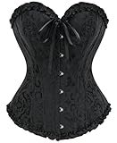 SZIVYSHI Women's Full Bust Corset, Gothic Vintage Style Bustier Corset, black, XL