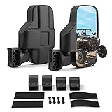 KEMIMOTO UTV Mirrors, UTV Side Mirrors Fits 1.6-2 IN Roll Cage Compatible with Pioneer Polaris RZR 900 1000 Can Am Kawasaki Mule Rhino YXZ Zforce Shatter Proof Tempered Glass