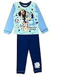 Bluey Boys or Girls Nightwear Pyjamas, 2 Piece Set featuring Bingo, Chloe and Snickers, Blue Age 18-24 Months
