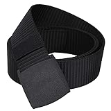 Trimming Shop Nylon Webbing Military-Style Belt, 1.5" Canvas Belt with Flip Plastic Buckle, Combat Webbing Belt for Cargo Pants, Tactical Belt