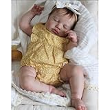 Lonian Reborn Baby Girl Doll - 48cm Reborn Dolls Realistic Newborn Baby Dolls Poseable Full Vinyl Body Girl Like a Lifelike Baby with Feeding Kit Gift (yellow)