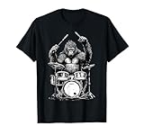 Gorilla Playing Drum Music Lover Drumming Gorilla Drummer T-Shirt