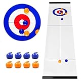 MEETOZ Tabletop Curling Game, Portable Team Board Games,Tabletop Curling Game for Kids, Adults & Family, Come with 16 Tabletop Curling Stones. Easy to Set Up, Play & Portable