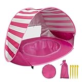 Baby Beach Tent Pop Up Pool UV Protection Sun Tent Baby Pool with Shade Lightweight Portable Kids Shelter Tent for Babies Beach Garden Picnic (Pink)