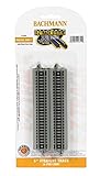 Bachmann Trains - Snap-Fit E-Z TRACK 5” STRAIGHT TRACK (6/card) - NICKEL SILVER Rail With Grey Roadbed - N Scale, 8