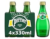 Perrier Sparkling Natural Mineral Water Glass 4x330ml