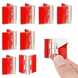 8Pcs Clear Plastic Hinges, Acrylic Small Hinges Self Adhesive Continuous Piano Hinge Folding Hinge Tools for Cabinet Aquarium Lid Furniture Display Stand Drawer Furniture DIY (35x25mm)