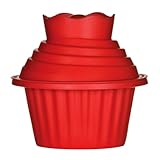 Premier Housewares Giant Cupcake Mould, 3-Pieces - Red, H18 x W19 x D19cm