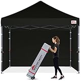 MasterCanopy Heavy Duty Pop-up Gazebo tent with Sidewalls (3x3M,Black)