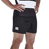 Canterbury CCC Professional Polyester Shorts, Men's Rugby Short, Internal Drawstring & Pockets, Gym/Training Short, Black, Men's X-Large