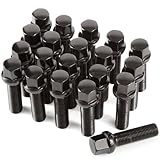 GAsupply 20pcs Radius Seat Alloy Wheel Bolts Extended Lug Bolts for Wheel Spacer | M14x1.5, 40mm Thread, 17mm Hex | Aftermarket Replacement Bolt Kit for Most Audi Volkswagen (Black)