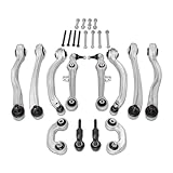 SUSMONSTER 12 Pcs Control Arm Ball Joint Wishbone Suspension Kit Front Lower Upper Compatible with Audi A4 B6 B7 2000-2009