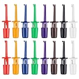 16pcs Fly Tying Hackle Pliers,8 Colors Plastic Long Tip Hooks Lures Tying Tool with Spring Design for Efficient Flies