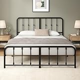 ZINUS Florence 4ft6 Double Bed Frame 135 x 190cm, Metal Platform Bed with Headboard and Footboard, Strong Steel Slat Support, Large Storage Space, Easy Assembly, Black