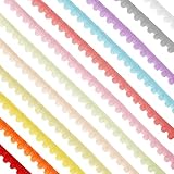GLOBLELAND 60 Yards 12 Colors Mini Pom Pom Fringe Rickrack Trims for Curtain Carpet Lace Clothes Pillow Decoration Pompom Trimming Ribbon DIY Craft Sewing Tassel Decoration