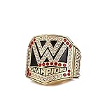 WOSHUAI WWE 2016 Championship Ring Replica, Gold, Signet, Jewelry, Size 10-12