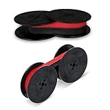 2 Pairs Universal Typewriter Ribbon, Black And Red Ink Ribbon Twin Spool,Vintage Typewriter Ink Ribbon Twin Spool Replacement,Type Writer Ribbon Twin Spool Replacement Pack For Typewriter