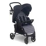 My Babiie MB30 Pushchair – from Birth to 4 Years (22kg), Easy Compact Fold, Large Shopping Basket, Adjustable Handle, Stroller Includes Cup Holder, Rain Cover – Black & Grey