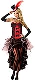 Forever Young Red Burlesque Moulin Rouge Fancy Dress Can Can Girl Costume Outfit + Hat & Glove (UK size 10)