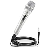Dynamic Musical instrument Microphone for Singing with 4M/13 ft XLR Cable, Handheld Mic for Karaoke Singing, Speech, Wedding, Stage and Outdoor Activity(Silver)