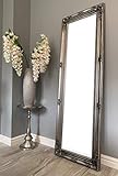 DOWNTON INTERIORS Tall Antique Silver Ornate Dressing Wall Mirror - Overall Size: 142 cm x 47 cm (56 x 18 inches)