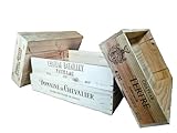 PACK OF 4 Shallow Wooden Wine Boxes Crates - Vintage Shabby Chic Home Storage 2X2