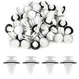 Car Trim Clips, 50Pack White Plastic Panel Clips, Automotive Door Panel Fixings, Car Door Retainer Mounting Clips for Car Boots Interior Doors Bumper, Ideal for Interior and Exterior Repairs