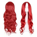 Long Red Wig, Red Wigs for Women, Long Wigs for Women 28 Inch/70 cm Charming Curly Full Hair Synthetic Wig for Girls Cosplay Party Daily Use