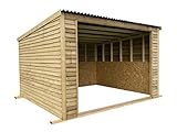 Arbor Garden Solutions 12ft x 12ft Open front mobile animal field shelter, pent roof shed/stable with skids for horse (Without assembly service)