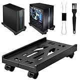 Updated Version Computer Tower Stand with Rolling Caster Wheels, Adjustable PC Tower Holder for Floor Carpet Gaming PC Case, Mobile CPU Stand for Home Office