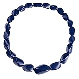 ZAVANA 22 inch Navy Blue Statement Necklace for Women, Handmade Boho Chic Chunky Necklaces Women with Dark Twisted Resin Links, Unusual Organic Design Bohemian Costume Jewellery RA1900