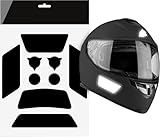 Autodomy Reflective Motorbike Helmet Stickers 9 Units | Motorcycle Helmet Stickers with Racing Design Weatherproof and Sun Resistant | Reflective Black
