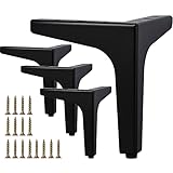 La Vane 5 Inch / 13cm Metal Furniture Legs, Set of 4 - Modern Diamond Triangle Black DIY Replacement Feet for Cabinet, Sofa, Table, Ottoman Makeover
