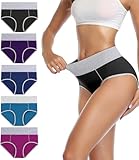 wirarpa Underwear Women High Waist Cotton Knickers Ladies Panties Full Coverage Briefs Underpants Plus Size Multicolour 5 Pack L
