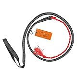 Bantoro Crafts Hunting Leather Lash & Whip with Fox Whip Head Collar - ‘Winslow’ Hunt Whip Thong | Hand-Plaited Black Leather Whip for Equestrian Hunts | 4ft Total Length