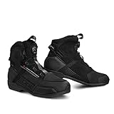 SHIMA EDGE VENTED Motorbike Boots for Men Ventilated Leather Shoes Summer Leather ATOP Motorcycle Short Ankle Protector Urban Bike Casual Classic Riding Motor Boot (Mens, Vent, Black, 44)