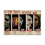 Mensise Vintage Horror Movie Poster Scream Saw Music Posters for Room Aesthetic Canvas Wall Art Bedroom Decor12x18inch(30x45cm)