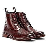 Ben Sherman Alfred Brogue Mens Burgundy Boots-UK 9 / EU 43