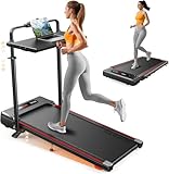 Foldable Walking Pad Treadmill with Handles and Adjustable Height, 10% Incline Walking Pad Treadmills for Home, 2.5HP Running Machines, 12KM/H Folding Treadmill with LED Screen, Remote & App Control