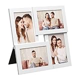 SONGMICS Collage Picture Frames, 4 Frames for 4x6 Photos, Collage Photo Frames for Wall, Multi Frames, Wall Decor, Cloud White RPF25WT