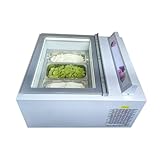 Kolice Commercial Tabletop Ice Cream Showcase Freezer, Desktop Ice Cream Dipping Cabinet, Countertop ice cream display showcase freezer with 3 Pans, Auto Defrost, Anti-Fog Glass, LED light included