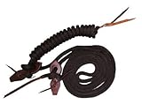 Showman 22' Round Braided Nylon Mecate Reins w/ Leather Slobber Straps (Brown)