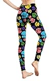 Fioeyr Womens Stretchy Leggings Print Elacticated Ladies Full Length Long Stretchy Leggings Workout Gym Yoga Stretchy Pants