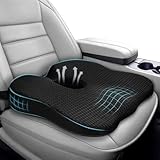 Arbanith Car Seat Cushion for Driving – Ergonomic Wedge Memory Foam Booster Automotive Seat with Non-Slip Bottom & Adjustable Strap – Car Seat Pad for Car, Truck, Vehicle