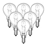 Klarlight 6 Pack E14 28W G45 Dimmable Halogen Bulb, Warm White 2700K Small Edison Screw Globe Halogen Bulb 240V, 40W Equivalent Classic Mini Globes Clear Round Light Bulbs