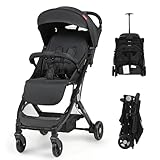Blendra Baby Stroller from Birth to 3 Years, Foldable Baby Pushchair with Adjustable Seat,7.2kg Travel Pram with 5-Point Harness,Storage Basket, Adjustable Canopy,360-degree Front Wheels (Black)